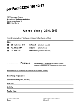 A nmeldung 2016 / 2017