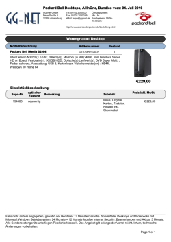 Sonderposten Packard Bell Desktops, AllInOne