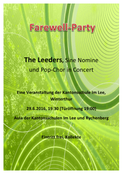 Farewell-Party - Kantonsschule im Lee