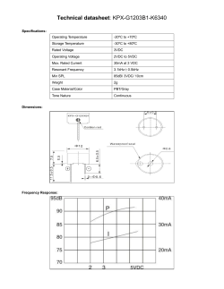 Technical datasheet: KPX-G1203B1