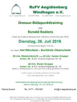 Dressur-St&uuml;tzpunkttraining