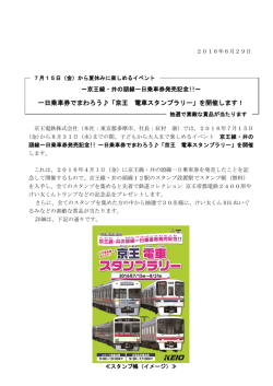 一日乗車券でまわろう  「京王 電車スタンプラリー」を開催し
