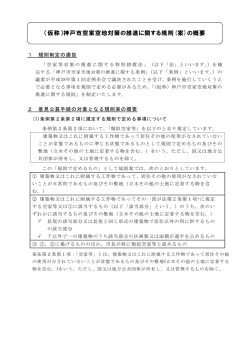 （仮称）神戸市空家空地対策の推進に関する規則(案)の概要