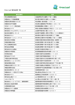 Grow Leaf 参加企業一覧
