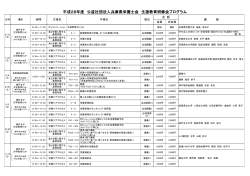 平成28年度 公益社団法人兵庫県栄養士会 生涯教育研修会プログラム