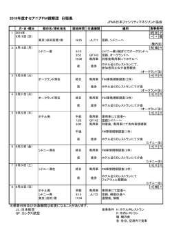 2016年度オセアニアFM視察団 日程表