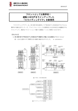 フロントとしては業界初！ 連動3本引戸をラインアップした 「スライディング