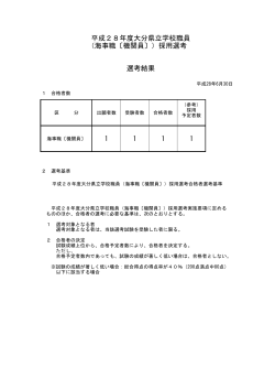 1 1 1 1 平成28年度大分県立学校職員 （海事職〔機関員〕）採用選考