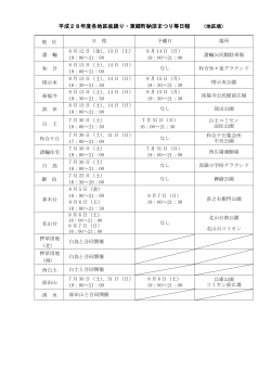 平成28年度地区盆踊り日程（PDF：201KB）