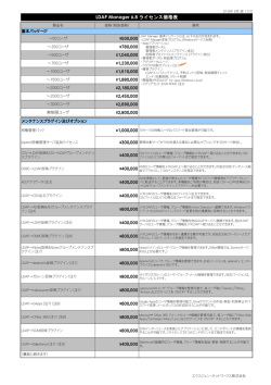LDAP Manager 6.8 ライセンス価格表