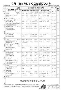 7月の給食こんだて