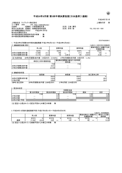 平成28年8月期 第3四半期決算短信