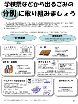 学校祭から出るごみの分別に取り組みましょう（PDF形式 846
