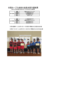 全国ホープス卓球大会熊本県予選結果