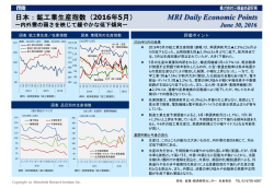 日本：鉱工業生産指数（2016年5月）