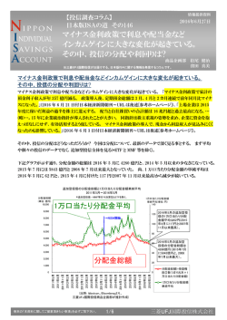 ［その146］マイナス金利政策で利息や配当金など