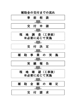 補助金の交付までの流れ 事 前 相 談 交 付 申 請 現 地 調 査（工事前