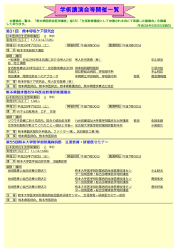学術講演会等開催一覧（県医師会承認講座）【平成28年6月30日現在】
