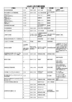 H28年 6月行事計画表
