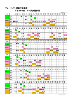 フォークリフト運転技能講習 平成28年度 下半期実施計画