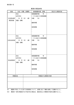 様式第4号 業務の実施体制