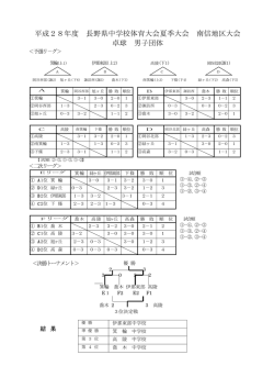 H28 南信大会結果(団体戦＆個人戦)
