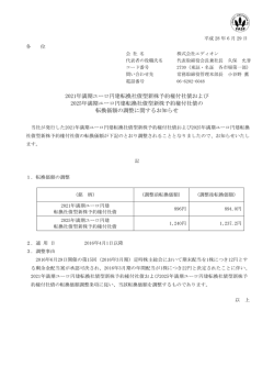 2021年満期ユーロ円建転換社債型新株予約権付社債および