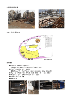 上田駅水車前広場 ステージの位置と広さ 貸出物品 ミキサー RAMSA