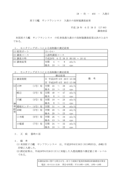 原子力艦「サンフランシスコ」入港日の放射能調査結果（PDF：81KB