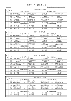 第7回 びわ湖カップ 少年サッカー大会出場予選リーグ組合せ
