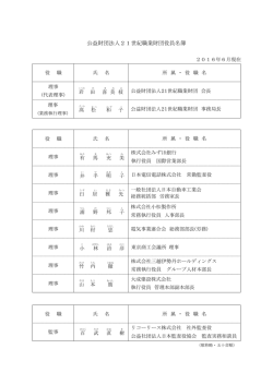 役員名簿 - 21世紀職業財団