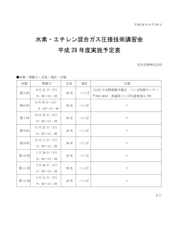 水素・エチレン混合ガス圧接技術講習会 平成 28