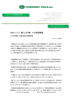 女性・シニア 働く人の5割 15 年国勢調査