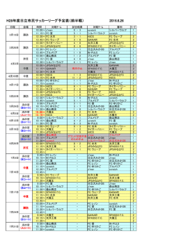 H28年度日立市民サッカーリーグ予定表（前半戦） 2016.6.26