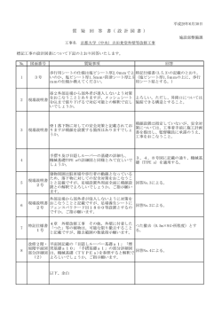 質 疑 回 答 書（ 設 計 図 書 ）
