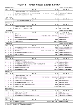 平成28年度 7月釧路市体育施設 主要大会・事業等案内