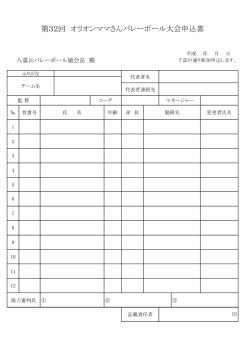 大会エントリー用紙はこちら - 沖縄県八重山バレーボール協会