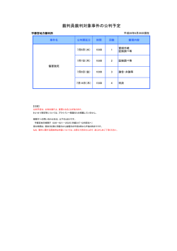 裁判員裁判対象事件の公判予定