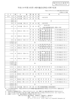 議題1「平成28年第3回市議会定例会について」資料 （PDF