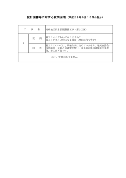設計図書等に対する質問回答（平成28年6月15日公告分）