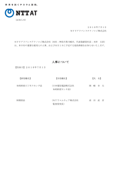 印刷用（PDF形式：185KB） - NTTアドバンステクノロジ株式会社