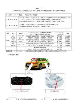 Audi TT メーターパネルの制御プログラムの改修および室内後部パネル