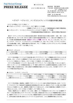 ヘアケア・ヘアメイク、メンズコスメティックスの国内