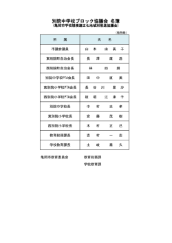別院中学校ブロック協議会 名簿