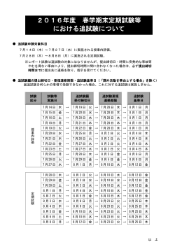 2016年度春学期末定期試験等における追試験について ［PDF 108KB］