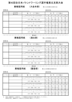 棄権用紙 - 東北マーチングバンド・バトントワーリング連盟
