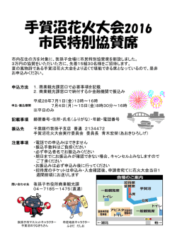 手賀沼花火大会2016 市民特別協賛席