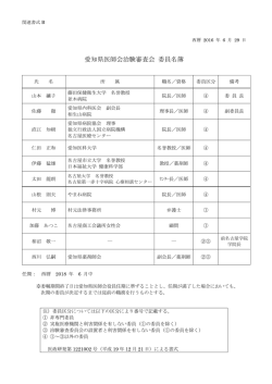 【関連書式B】160629 IRB委員名簿