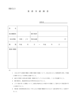 （様式2） 業 務 実 績 調 書