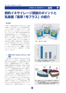 飼料イネサイレージ調製のポイントと 乳酸菌 ｢畜草1号プラス｣ の紹介